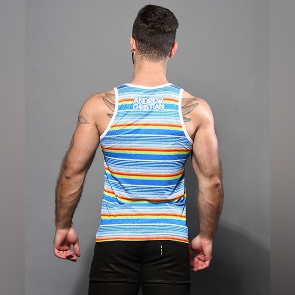 Stripe Mesh Tank - Picture 2 of 7
